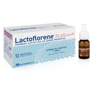 Integratore per riequilibrio della flora batterica intestinale: Lactoflorene Plus Bimbi Fermenti Lattici Vivi Ad Azione Probiotica 12 Flaconcini