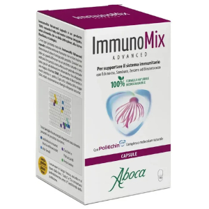 • Immunomix Advanced: integratore alimentare 100% naturale con formula biodegradabile, caratterizzato dalla presenza del complesso molecolare PoliEchin composto da echinacea pallida, eleuterococco, sambuco e zenzero. 