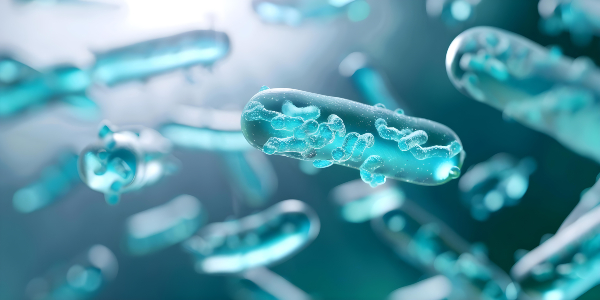 Render 3D di batteri probiotici