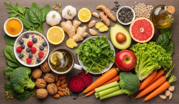 Concept per depurare il fegato: alimenti detox