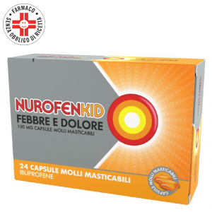 Nurofenkid Febbre Dolore 24 Capsule Molli Masticabili 100mg
