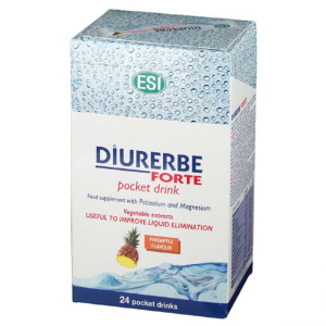 Ritenzione idrica: Diurerbe Forte Pocket Drink Ananas: integratore alimentare a base di estratti vegetali selezionati per favorire il drenaggio dei liquidi corporei e supportare la naturale diuresi.